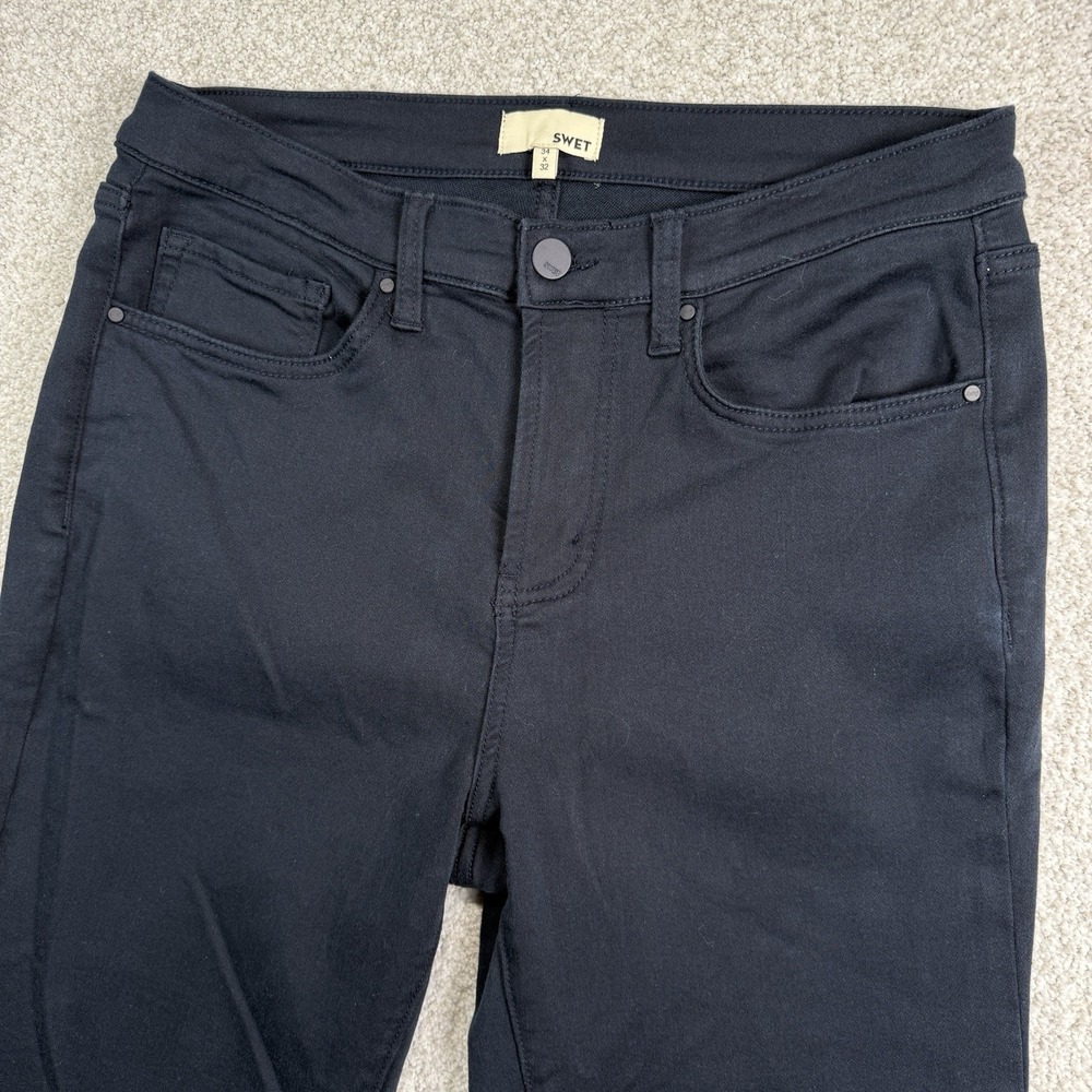 Swet Tailor Pants‎ Mens 34x32 Navy Blue Soft Stretch 5 Pocket Skinny Chinos